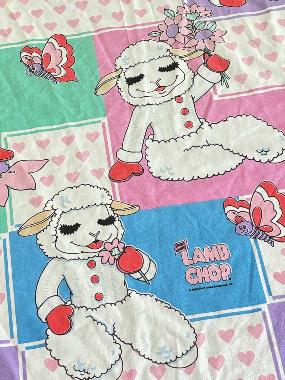 Shari Lewis 1993 Lamb Chop vintage fitted bed sheet for twin bed